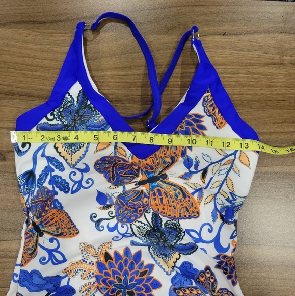 FRCHAL Women's V Neck One Piece Swimsuit Floral Bathing Suit Size S - Picture 5 of 11